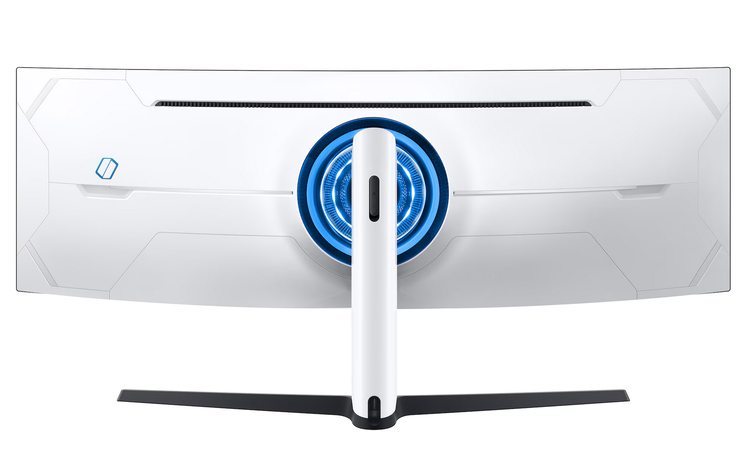 The back of the Samsung Odyssey Neo G9 monitor.