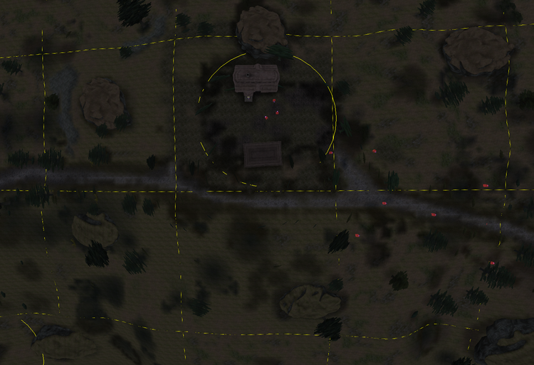 A screenshot from the Oblivion Construction Set showing cell boundaries.