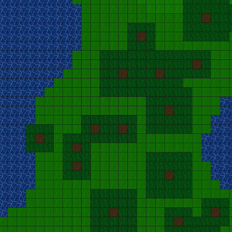 Example screenshot: grass, trees and water