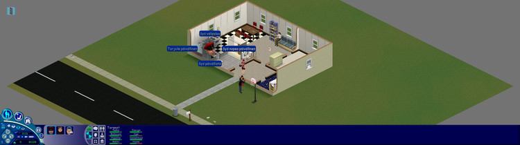 A screenshot of The Sims 1 at 32:9 showing a house and its surroundings.